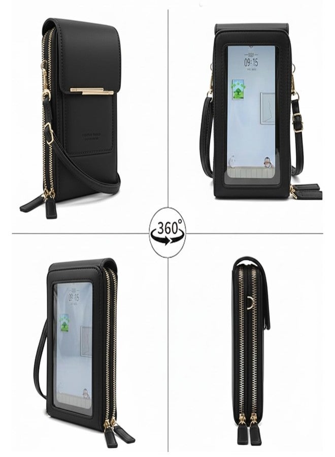 REMICH Lightweight Touch Screen Phone Crossbody Bag for Ladies, Premium PU Leather Mobile Pouch with Wallet Storage, Card Slots, Coin Sections & Adjustable Shoulder Strap [[ 1Pc, Multi ]] - Image 2